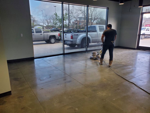 polishing a floor