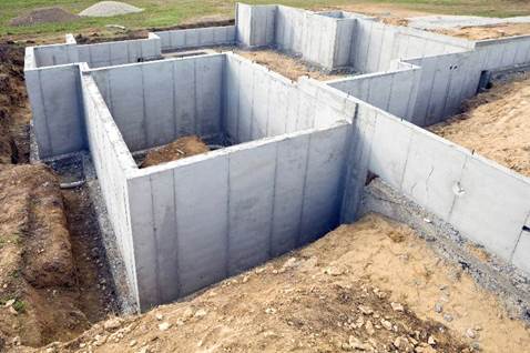 Residential Construction Site Foundation Walls