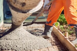 Concrete pouring during commercial concreting